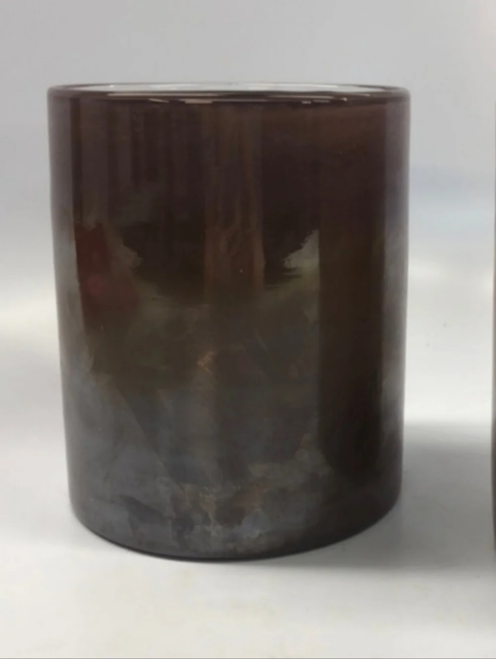 Big Opalhouse Lavender Rose Glass Pillar Candle Lantern Holder Purple Olive Jar